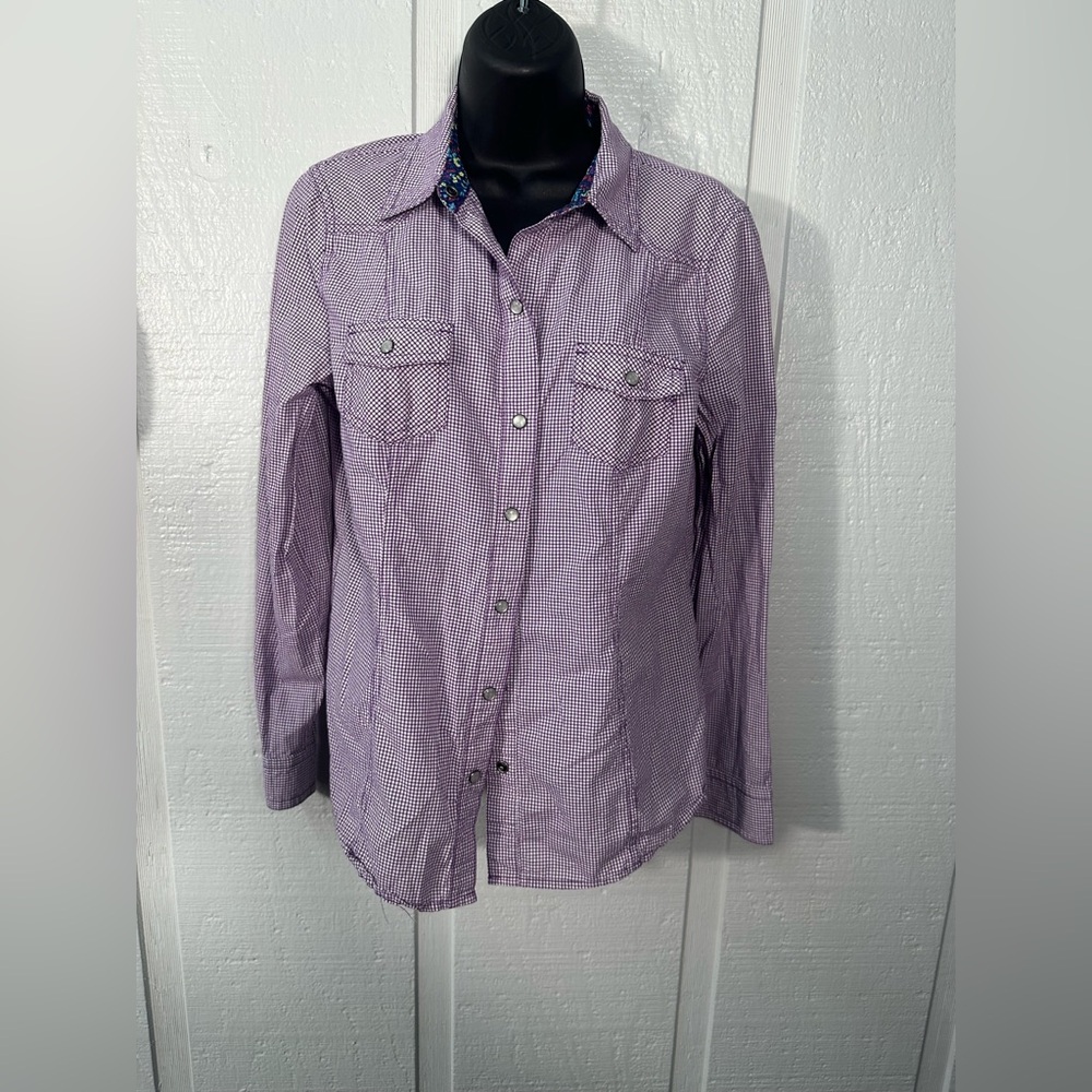 Old Navy Women’s Purple Snap Front Western Top Size Medium EUC